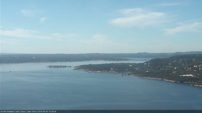 Lake Travis webcam, September 30, 2016 2:40 PM CT