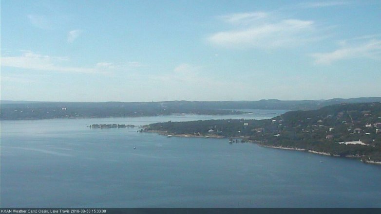 Lake Travis webcam, September 30, 2016 2:45 PM CT