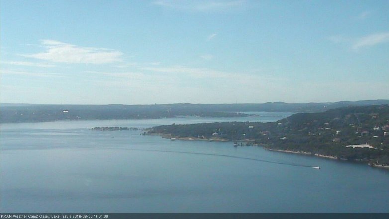 Lake Travis webcam, September 30, 2016 3:20 PM CT