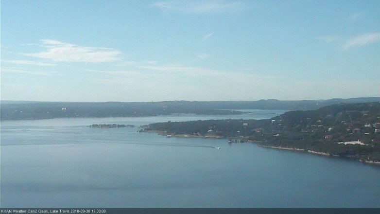 Lake Travis webcam, September 30, 2016 3:30 PM CT