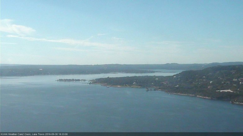 Lake Travis webcam, September 30, 2016 3:45 PM CT