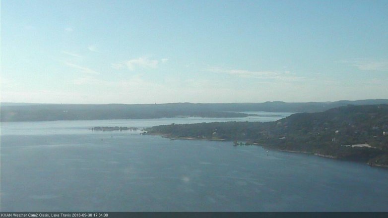 Lake Travis webcam, September 30, 2016 4:45 PM CT