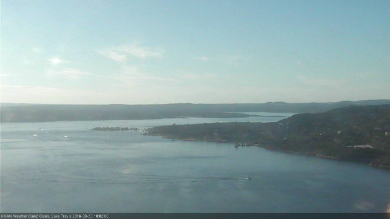 Lake Travis webcam, September 30, 2016 5:05 PM CT