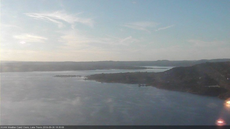 Lake Travis webcam, September 30, 2016 5:55 PM CT