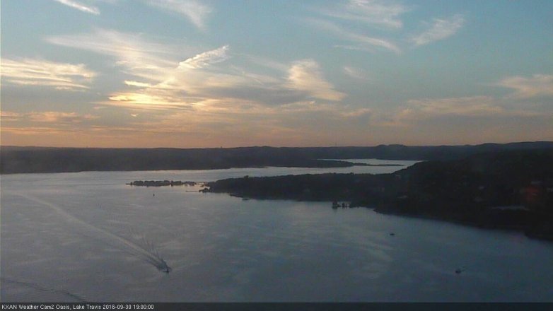 Lake Travis webcam, September 30, 2016 6:15 PM CT