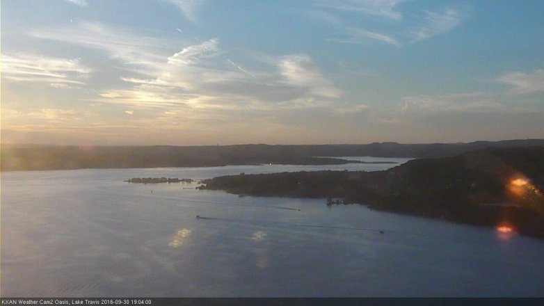 Lake Travis webcam, September 30, 2016 6:20 PM CT