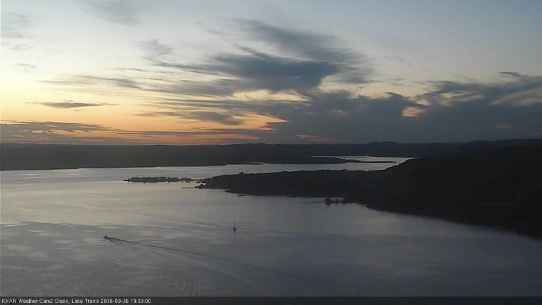 Lake Travis webcam, September 30, 2016 6:55 PM CT