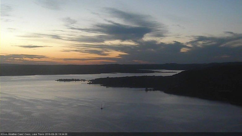 Lake Travis webcam, September 30, 2016 7:05 PM CT