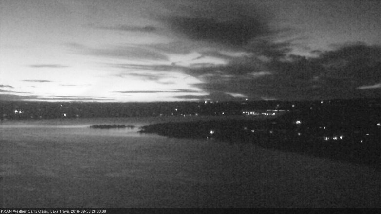 Lake Travis webcam, September 30, 2016 7:20 PM CT