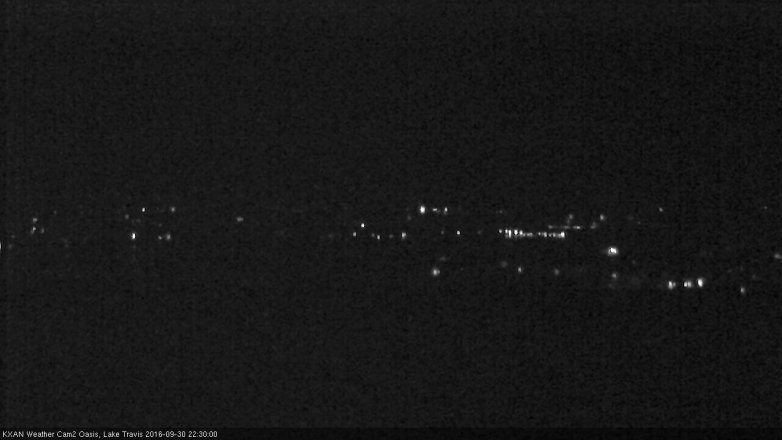 Lake Travis webcam, September 30, 2016 9:55 PM CT