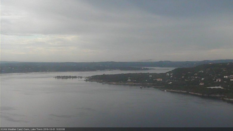Lake Travis webcam, October 1, 2016 9:15 AM CT