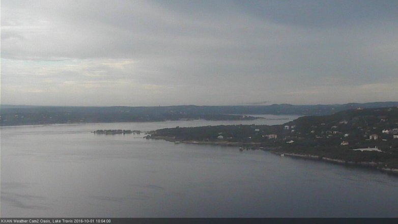 Lake Travis webcam, October 1, 2016 9:25 AM CT
