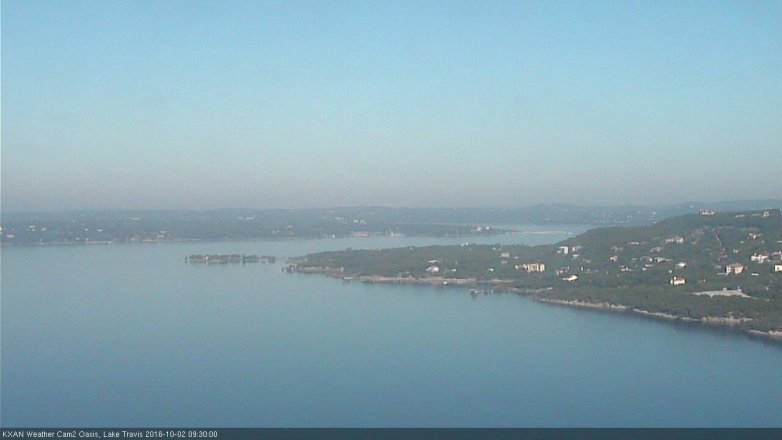 Lake Travis webcam, October 2, 2016 9:00 AM CT