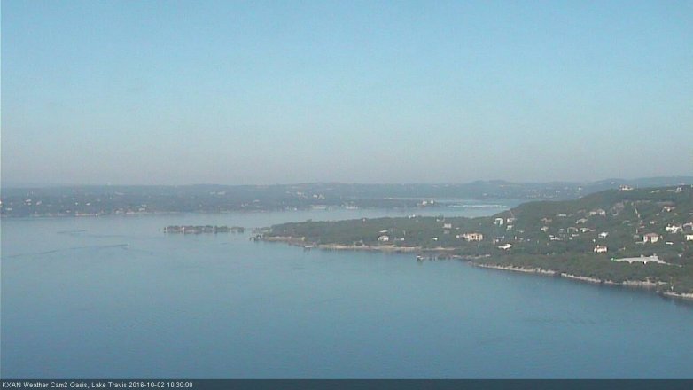 Lake Travis webcam, October 2, 2016 9:50 AM CT