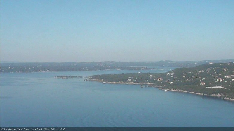 Lake Travis webcam, October 2, 2016 10:40 AM CT