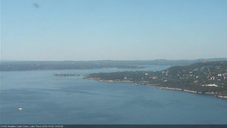 Lake Travis webcam, October 2, 2016 1:10 PM CT
