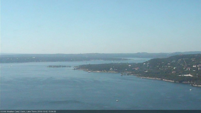 Lake Travis webcam, October 2, 2016 2:10 PM CT