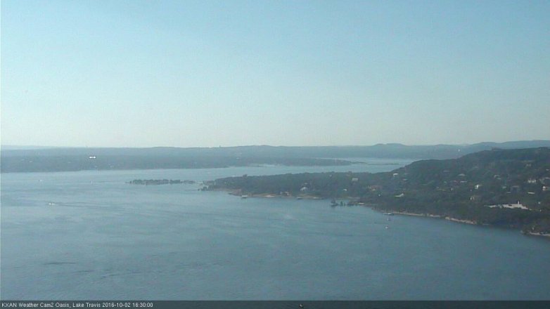 Lake Travis webcam, October 2, 2016 3:35 PM CT