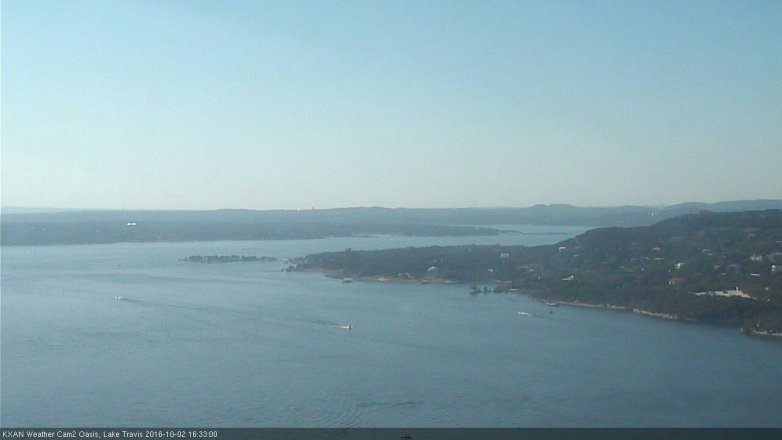 Lake Travis webcam, October 2, 2016 3:55 PM CT