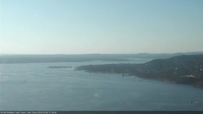 Lake Travis webcam, October 2, 2016 4:40 PM CT