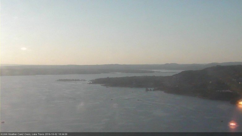 Lake Travis webcam, October 2, 2016 6:05 PM CT