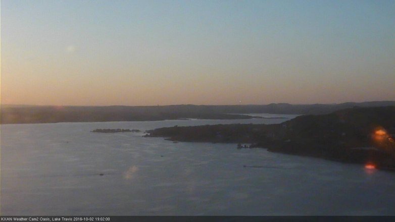 Lake Travis webcam, October 2, 2016 6:15 PM CT