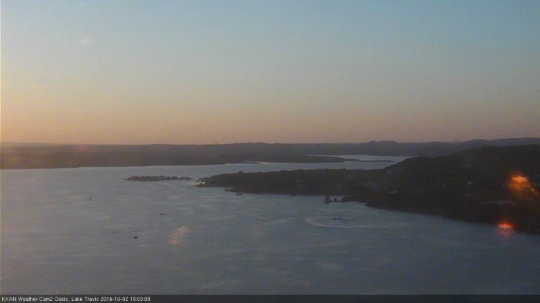 Lake Travis webcam, October 2, 2016 6:25 PM CT