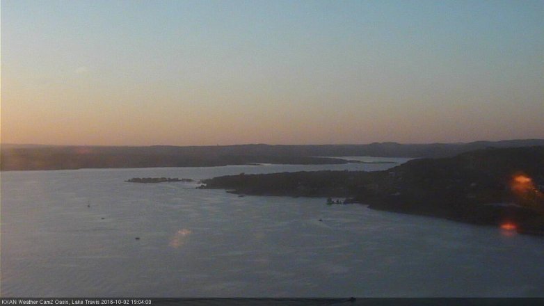 Lake Travis webcam, October 2, 2016 6:30 PM CT