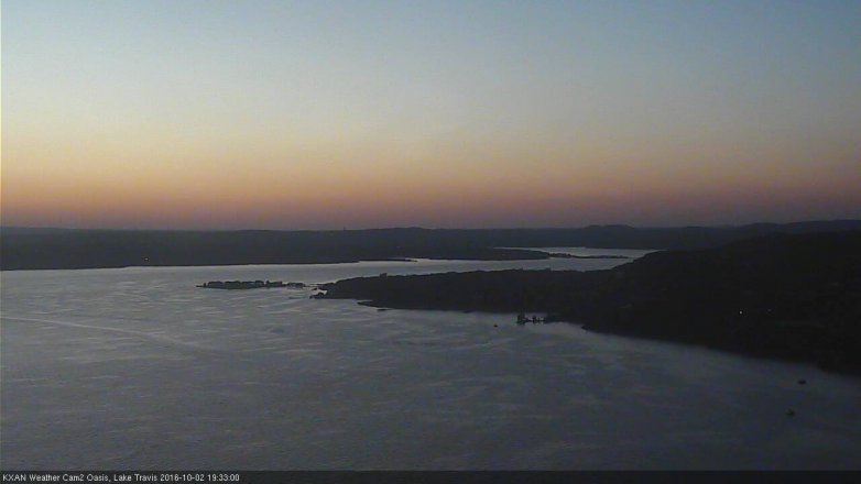 Lake Travis webcam, October 2, 2016 6:40 PM CT