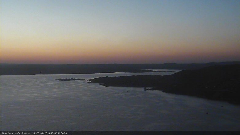 Lake Travis webcam, October 2, 2016 6:55 PM CT