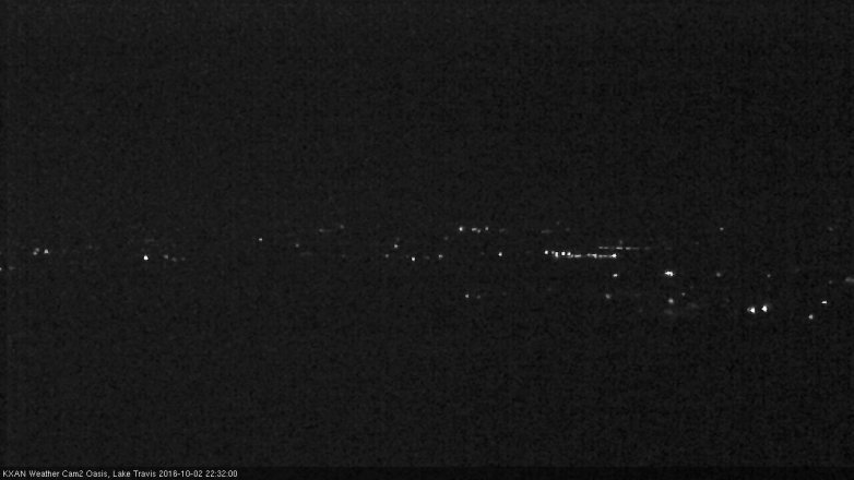 Lake Travis webcam, October 2, 2016 9:50 PM CT