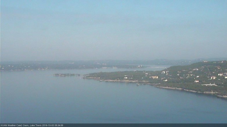 Lake Travis webcam, October 3, 2016 9:00 AM CT