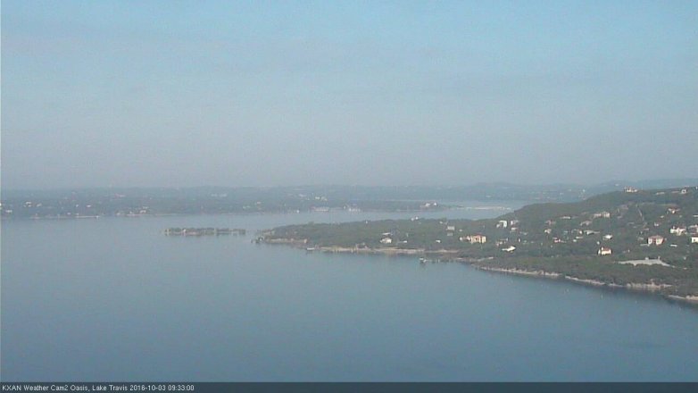 Lake Travis webcam, October 3, 2016 9:05 AM CT