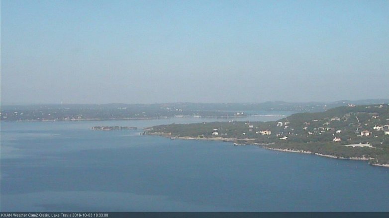 Lake Travis webcam, October 3, 2016 9:40 AM CT