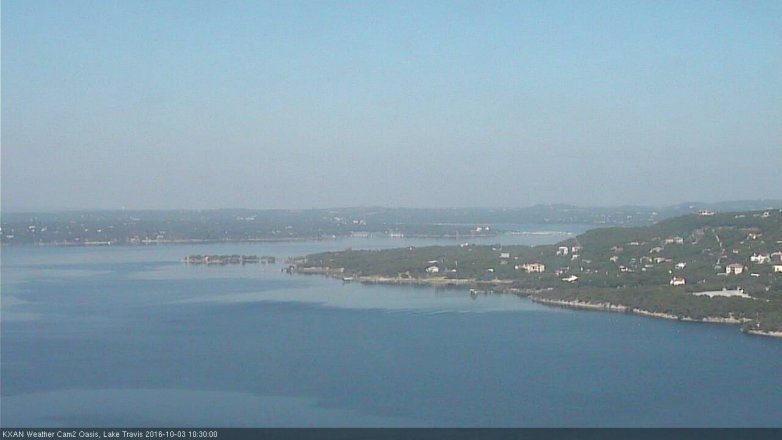 Lake Travis webcam, October 3, 2016 10:00 AM CT