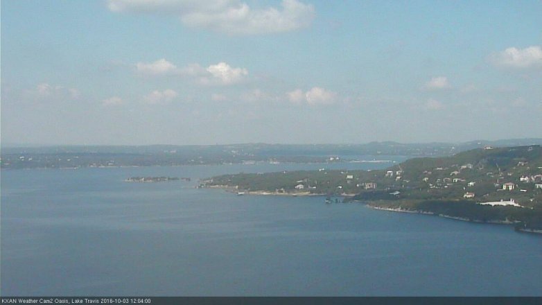 Lake Travis webcam, October 3, 2016 11:30 AM CT