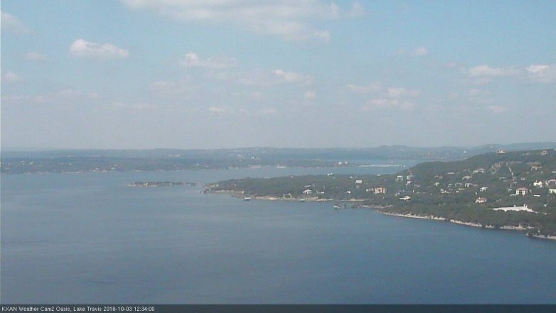 Lake Travis webcam, October 3, 2016 11:40 AM CT