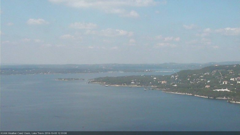 Lake Travis webcam, October 3, 2016 12:00 PM CT