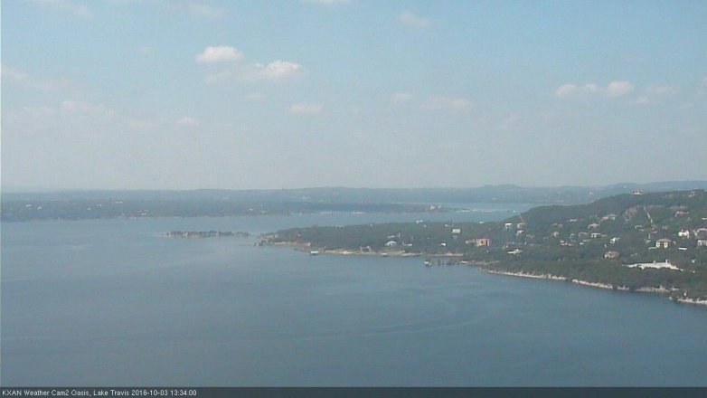 Lake Travis webcam, October 3, 2016 1:00 PM CT