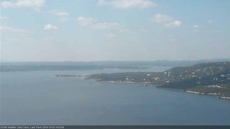 Lake Travis webcam, October 3, 2016 1:30 PM CT