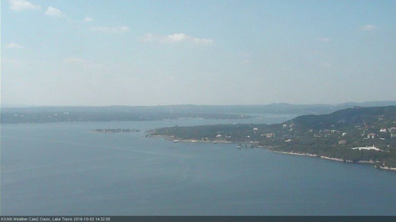 Lake Travis webcam, October 3, 2016 1:35 PM CT