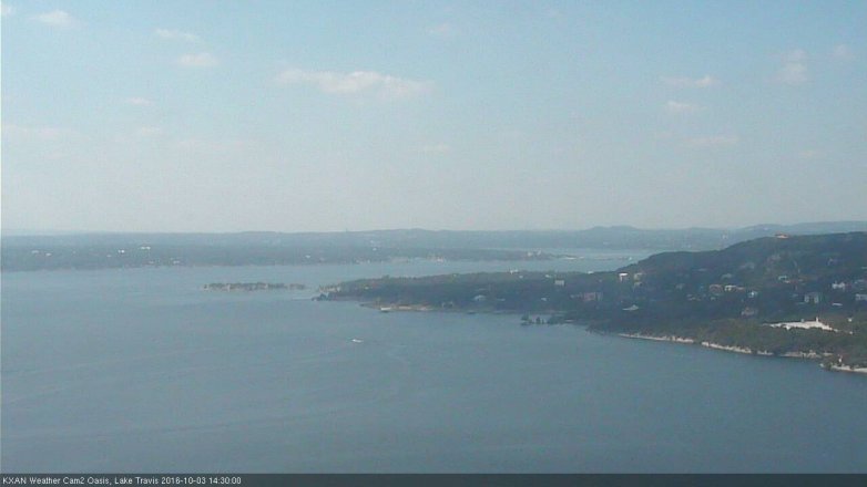 Lake Travis webcam, October 3, 2016 1:40 PM CT