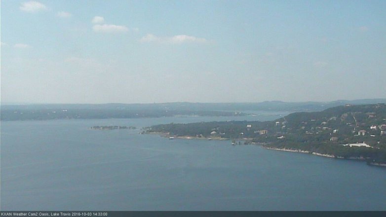 Lake Travis webcam, October 3, 2016 1:45 PM CT