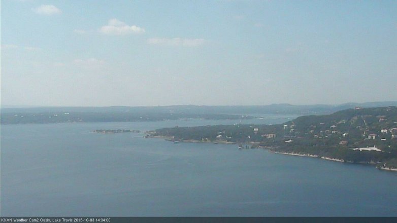 Lake Travis webcam, October 3, 2016 1:50 PM CT