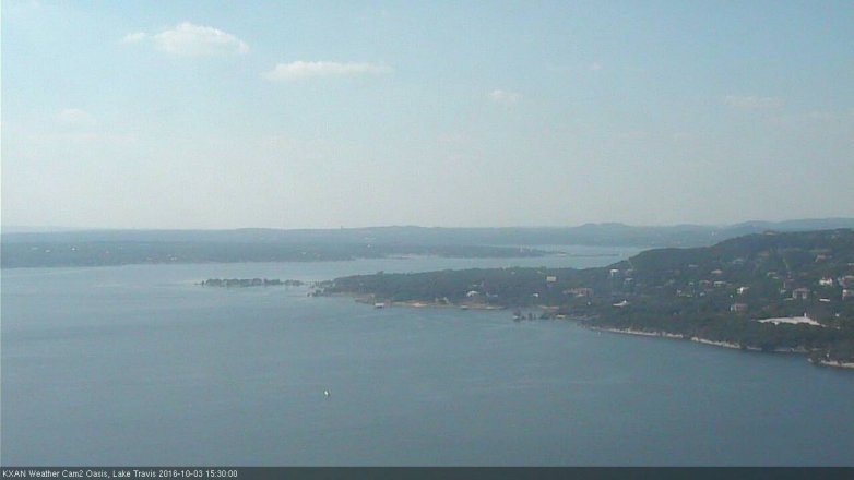 Lake Travis webcam, October 3, 2016 2:55 PM CT