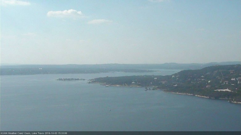 Lake Travis webcam, October 3, 2016 3:00 PM CT