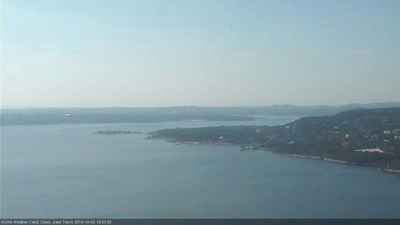 Lake Travis webcam, October 3, 2016 3:30 PM CT