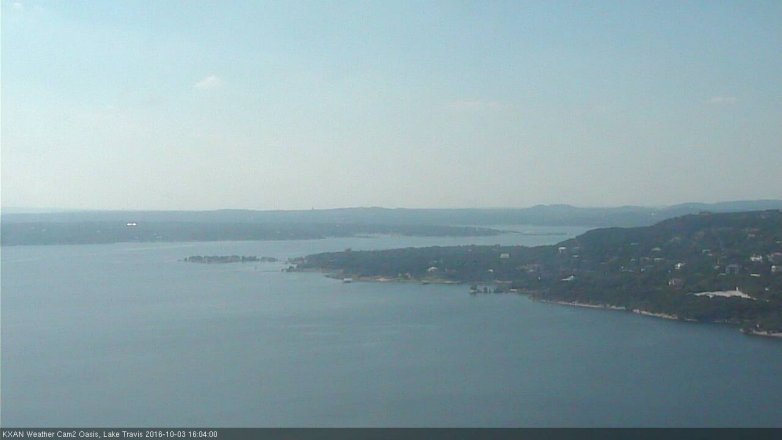 Lake Travis webcam, October 3, 2016 3:35 PM CT