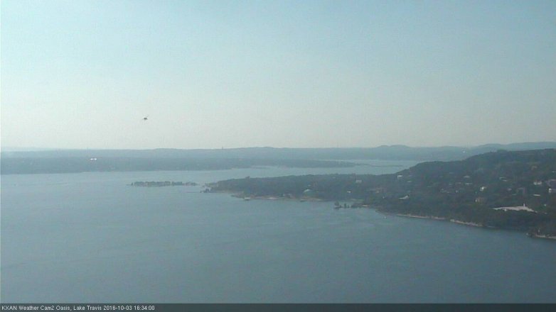 Lake Travis webcam, October 3, 2016 4:05 PM CT