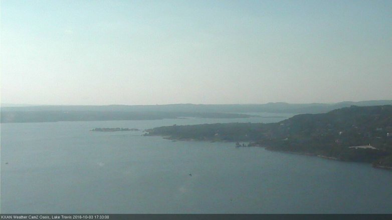 Lake Travis webcam, October 3, 2016 4:55 PM CT